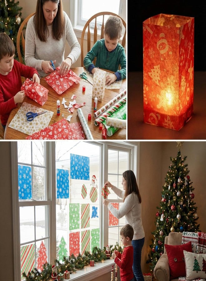 شيندل ورق تغليف هدايا عيد الميلاد من شيندل، ١٠٠ ورقة، مقاس ٢٠ × ١٤ بوصة، مناسب لأكياس الهدايا والصناديق والأعمال اليدوية وتزيين الحفلات. - Image 4